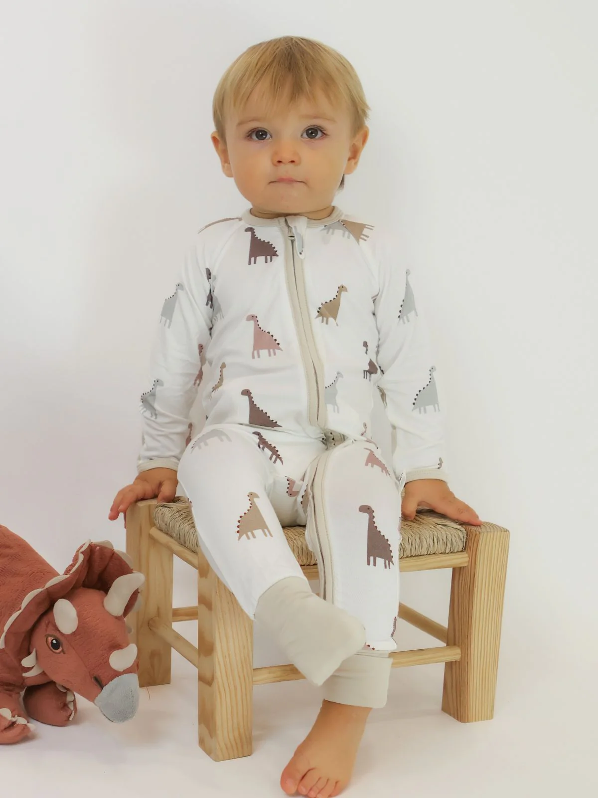 Mameluco con cierre Dinos Bamboo