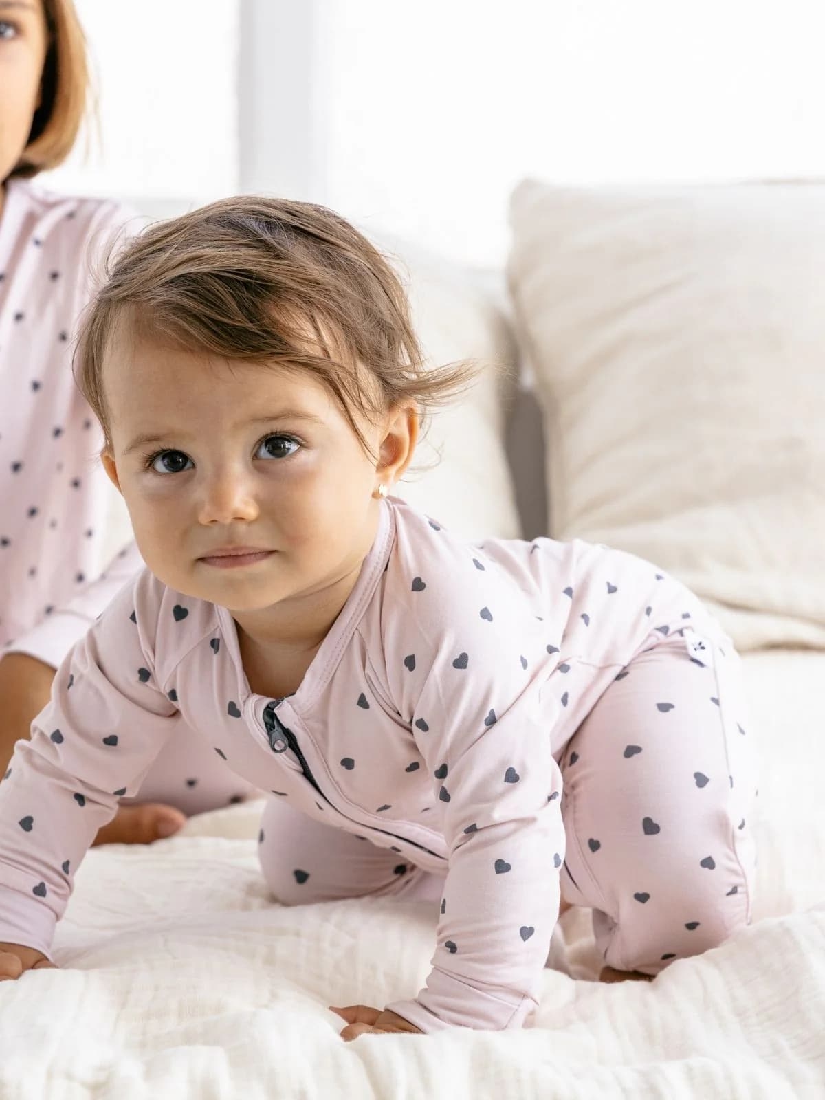 Mameluco con cierre Little Hearts Bamboo