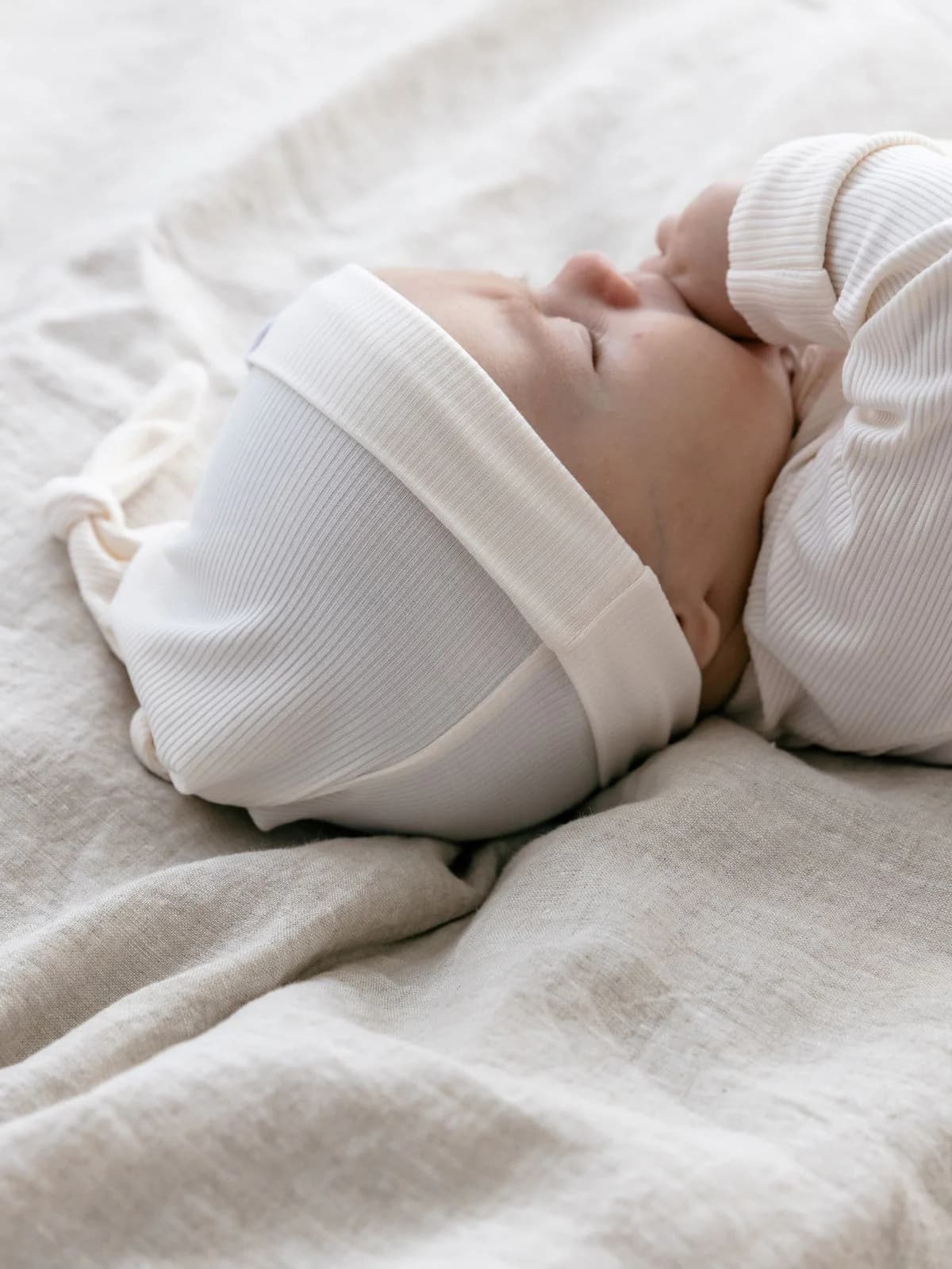 Cream Double Knot Bamboo Hat