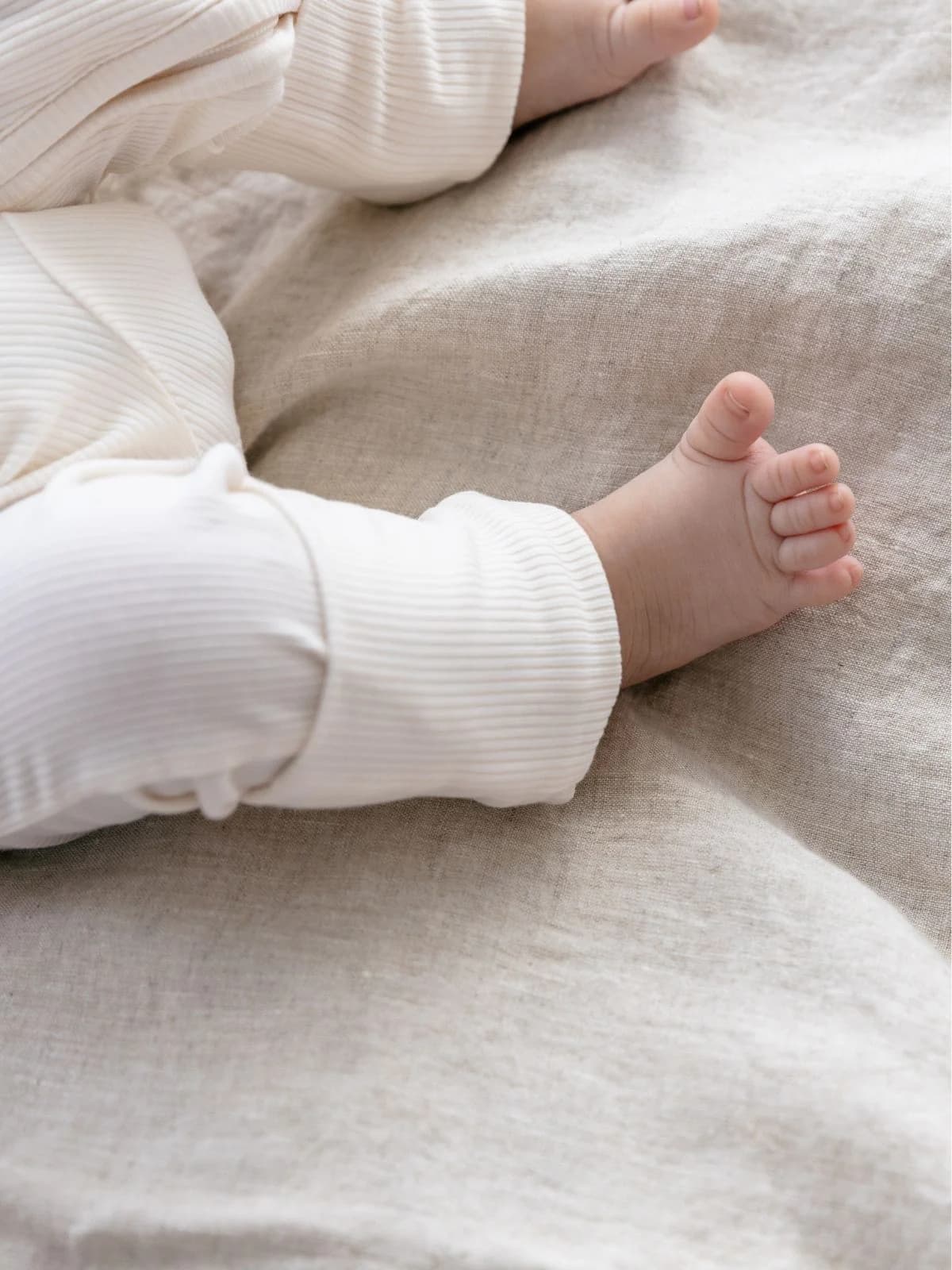 Mameluco con cierre Cream Ribbed Bamboo